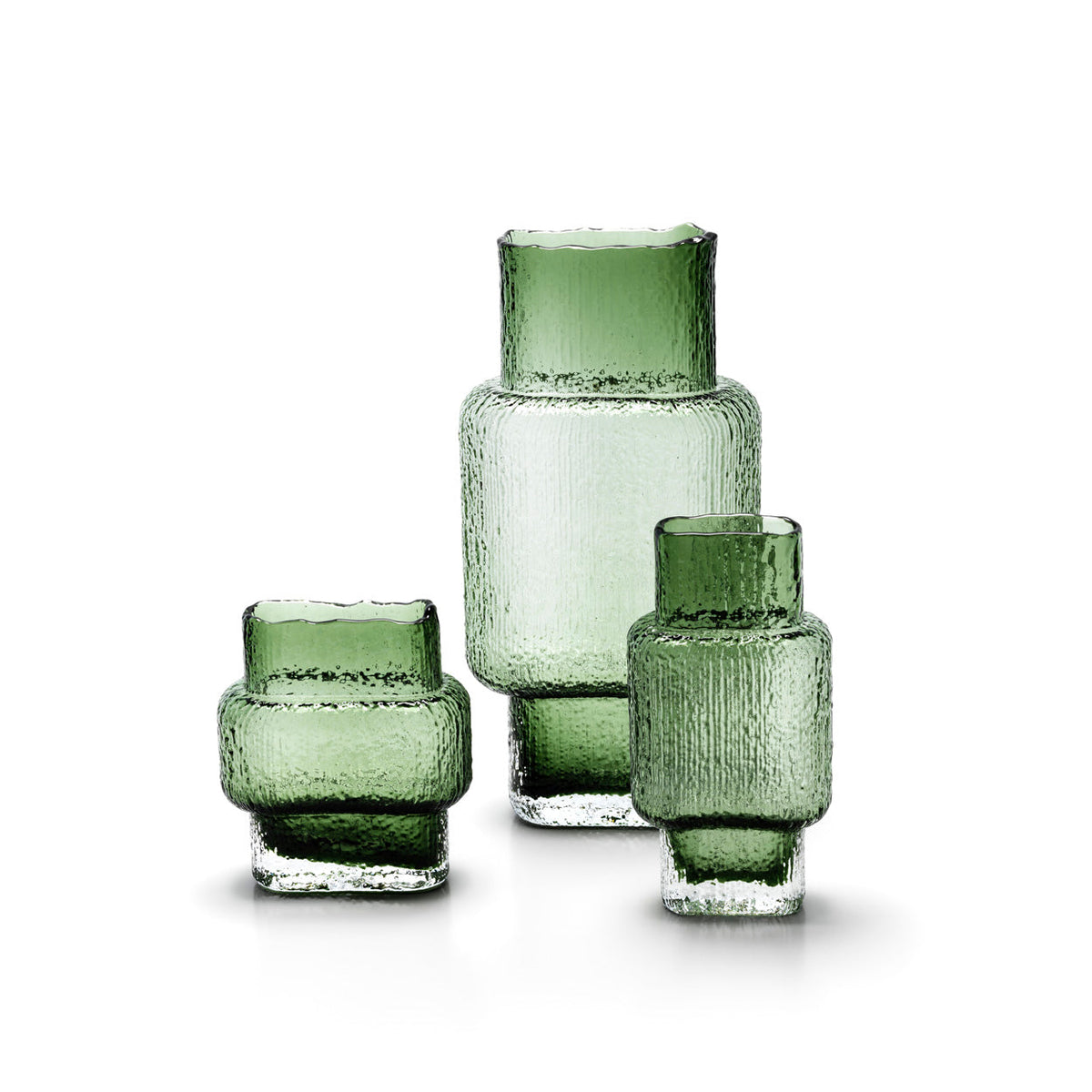 Vaas gerecycled glas Vintage Vert groen, handgemaakt – 13 x 7 x 15 cm, small