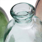 Vaas gerecycled glas Jinsuo blauw 34 x 34 x 73 cm, organische flesvorm