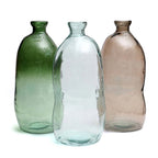 Vaas gerecycled glas Jinsuo, groen met organische flesvorm – 34 x 34 x 73 cm