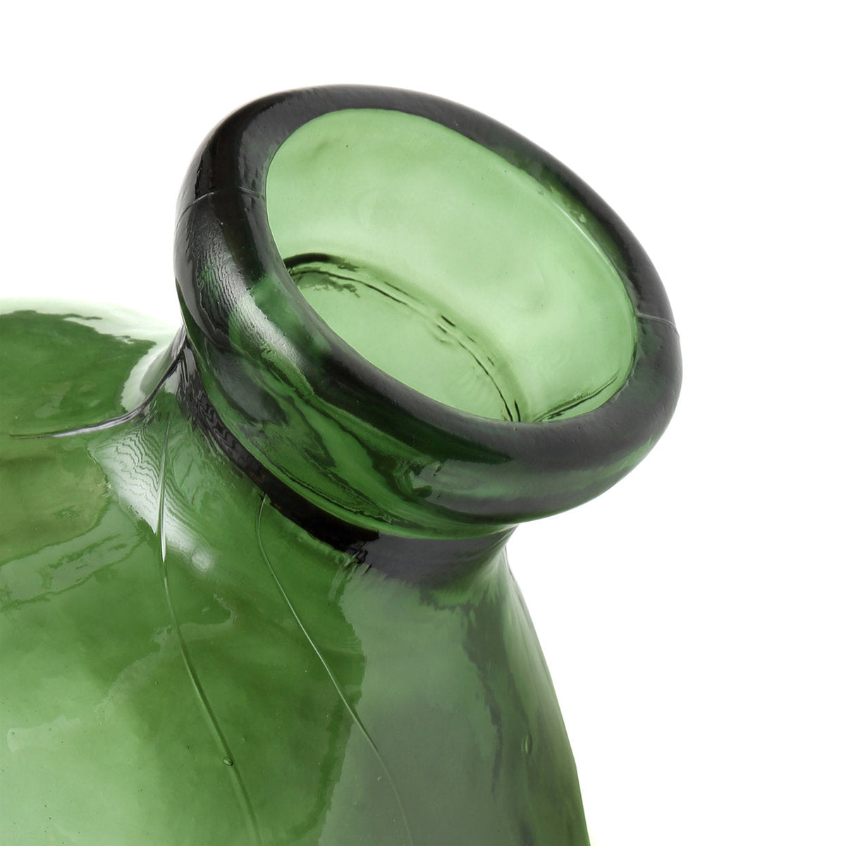 Vaas gerecycled glas Jinsuo, groen met organische flesvorm – 34 x 34 x 73 cm