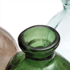 Vaas gerecycled glas Jinsuo, groen met organische flesvorm – 34 x 34 x 73 cm