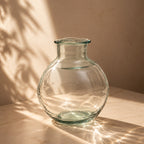 Vaas gerecycled glas Yugang, organische bubbelvorm, blauw – 25 x 25 x 31 cm