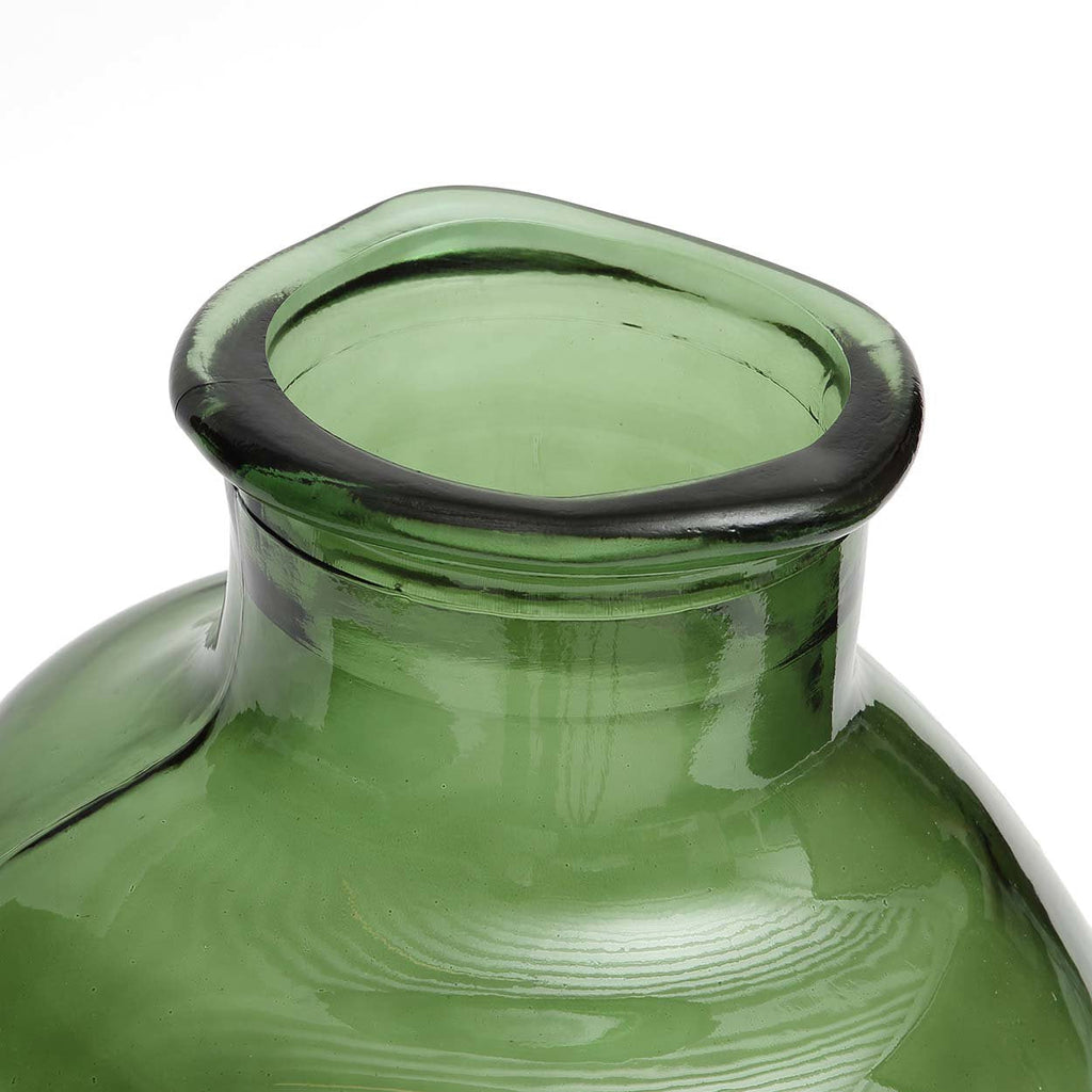 Vaas gerecycled glas groen Yugang, organische bubbelvorm – 25 x 25 x 31 cm