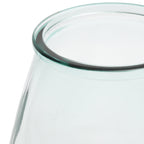 Vaas gerecycled glas Qiezi, blauw, 29 x 29 x 35 cm, voor bloemen of als decoratie