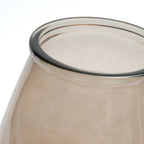 Vaas gerecycled glas Qiezi beige 29 x 29 x 35 cm, voor bloemen of als accent