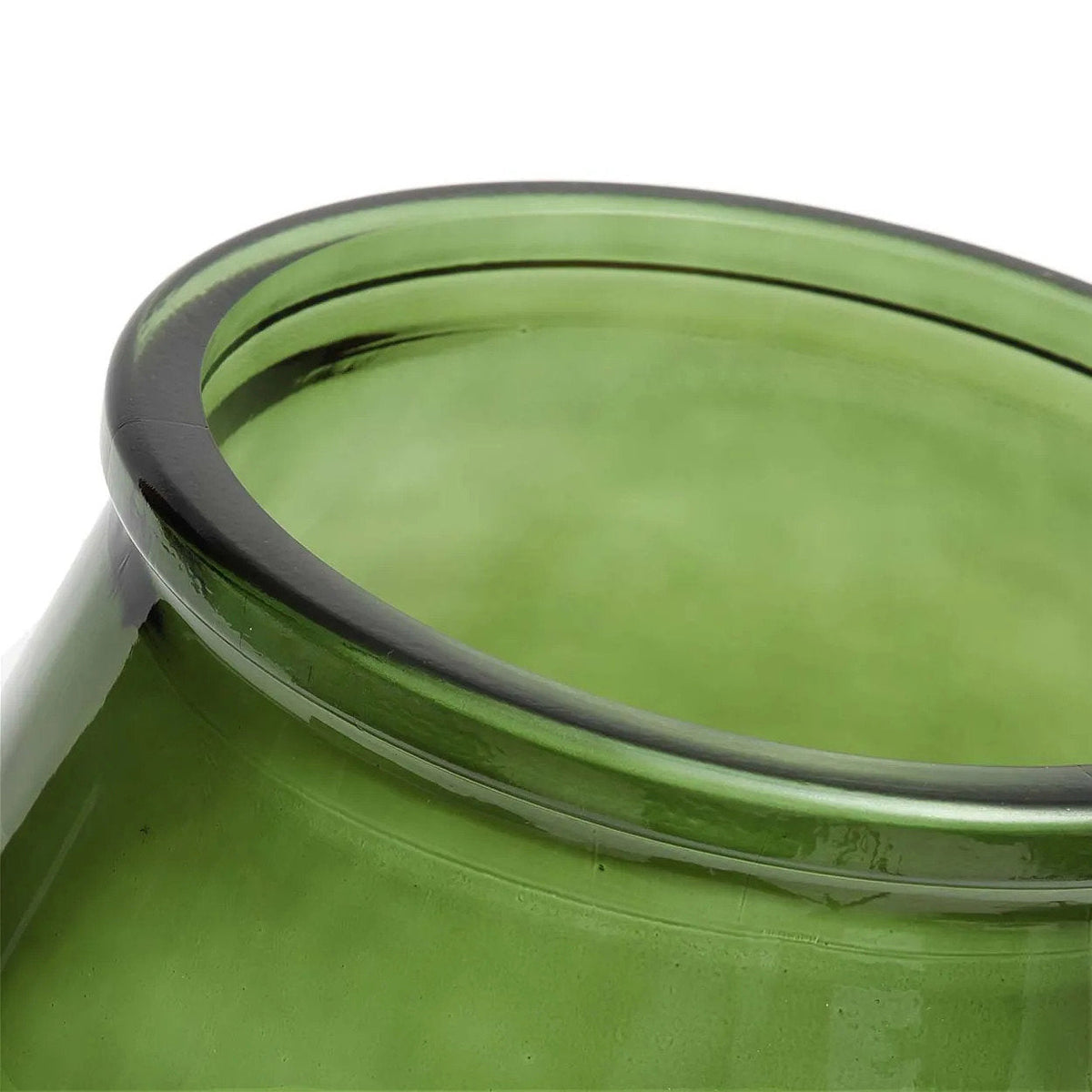 Vaas gerecycled glas Qiezi groen met kleurverloop, Ø 29 cm, hoogte 35 cm – woonkamer