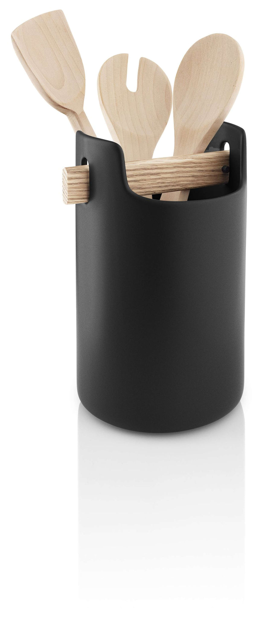 Keukenorganizer Toolbox hoog, zwart met houten handvat, Scandinavisch, voor keukenblad of bureau
