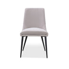 Eetkamerstoel Winston gestoffeerd fluweel met zwarte metalen poten, asgrijs – 50 x 58 x 93 cm