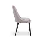 Eetkamerstoel Winston gestoffeerd fluweel met zwarte metalen poten, asgrijs – 50 x 58 x 93 cm