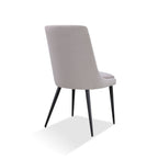 Eetkamerstoel Winston gestoffeerd fluweel met zwarte metalen poten, asgrijs – 50 x 58 x 93 cm