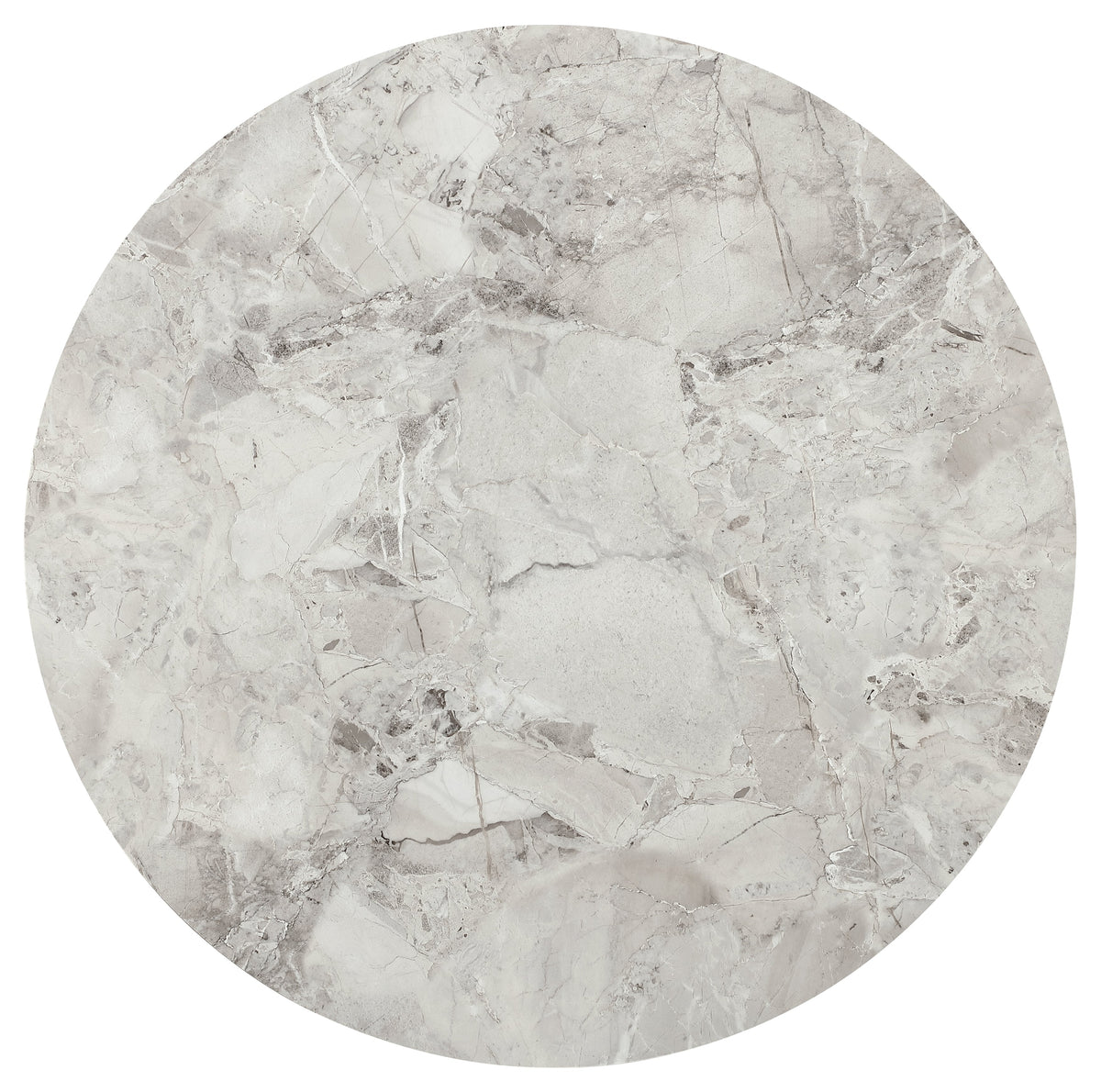 Eettafel rond sintered stone met zwart stalen onderstel Winston, grijs Grigio – Ø 119 x 76 cm, voor 4 personen