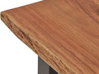 Salontafel massief acaciahout naturel met zwart metalen U-poten, Freeshape, 140 x 70 x 42 cm, woonkamer