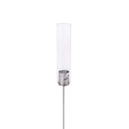 Tuinfakkel roestvrij staal en borosilicaatglas Spin 90, zilver, bio-ethanol, voor balkon en terras