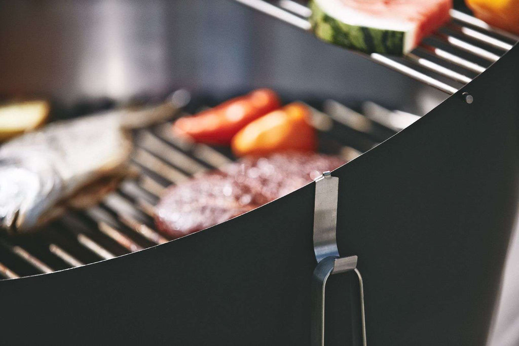 Houtskoolbarbecue roestvrij staal Cone zwart zilver Ø 60 cm, hoogte 1,05 m, voor de tuin