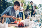 Houtskoolbarbecue roestvrij staal Cone zwart zilver Ø 60 cm, hoogte 1,05 m, voor de tuin