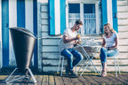 Houtskoolbarbecue roestvrij staal Cone zwart zilver Ø 60 cm, hoogte 1,05 m, voor de tuin