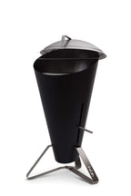 Houtskoolbarbecue roestvrij staal Cone zwart zilver Ø 60 cm, hoogte 1,05 m, voor de tuin