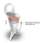 Houtskoolbarbecue roestvrij staal Cone zwart zilver Ø 60 cm, hoogte 1,05 m, voor de tuin