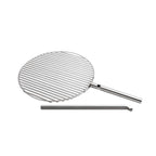 Grillrooster met houder roestvrij staal rond Triple vuurschaal accessoire Ø 55 cm voor tuin