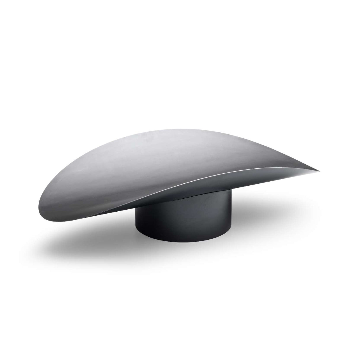 Vuurschaal Ellipse grijs, ovaal met losse kom op voet en los grillrooster, voor tuin en terras