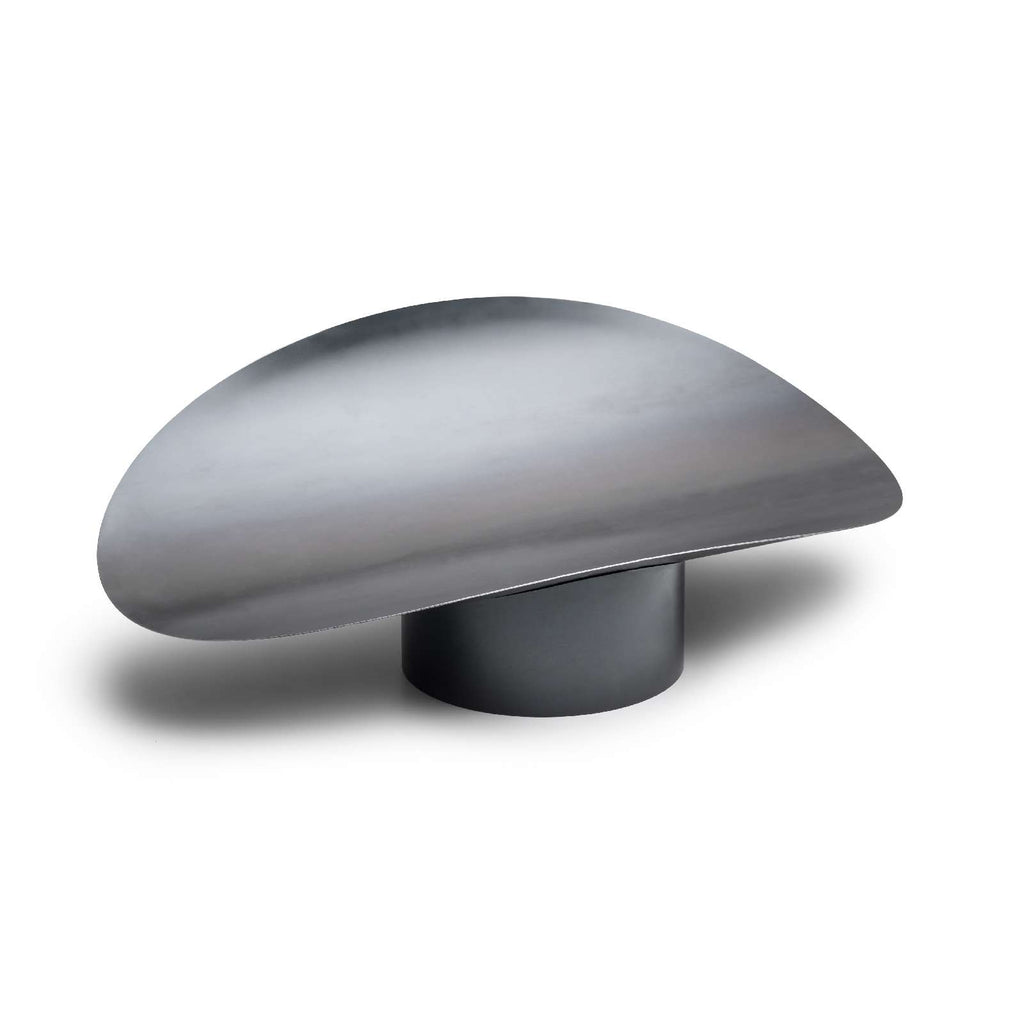 Vuurschaal Ellipse grijs, ovaal met losse kom op voet en los grillrooster, voor tuin en terras