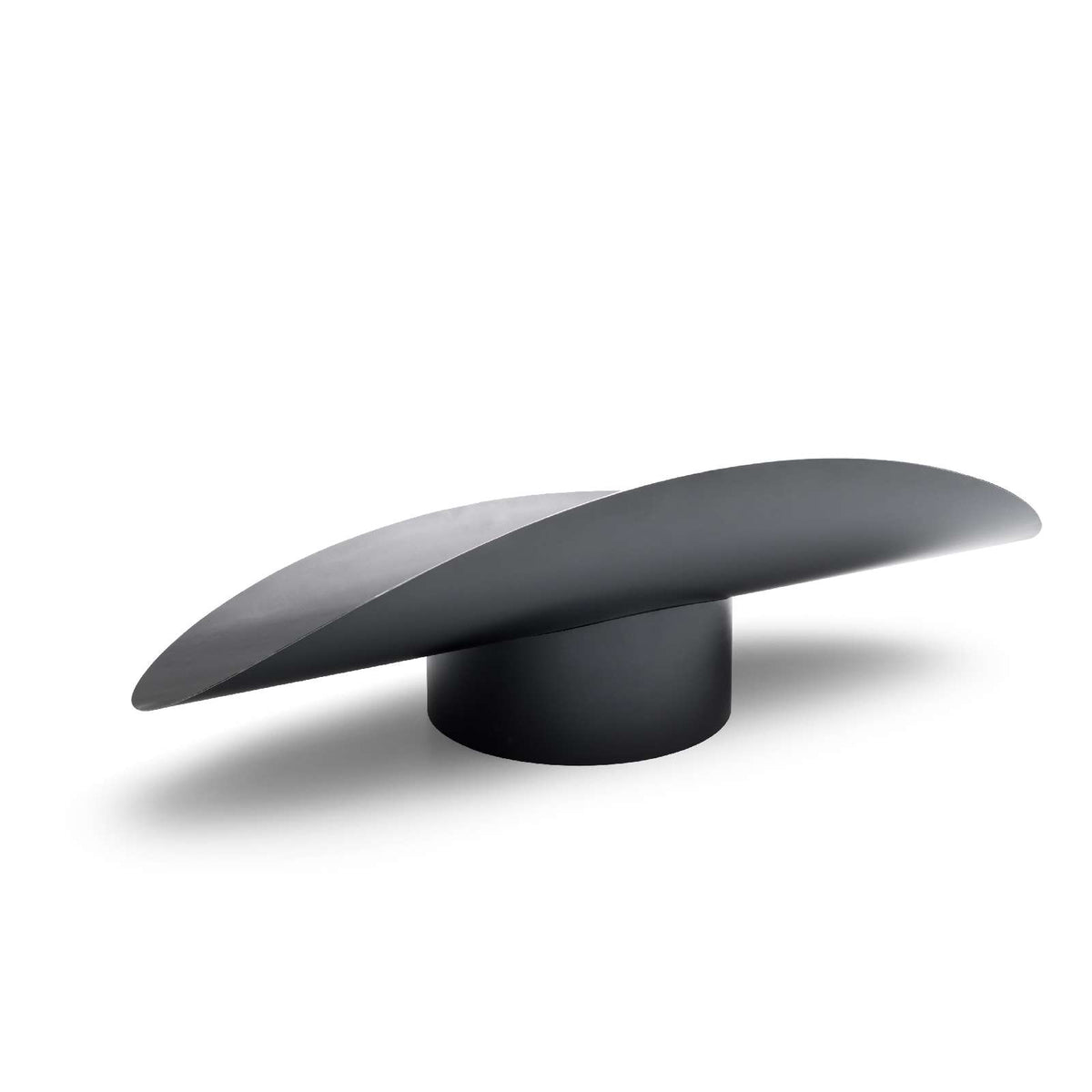 Vuurschaal Ellipse grijs, ovaal met losse kom op voet en los grillrooster, voor tuin en terras