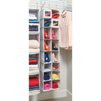 Schoenenorganizer hangend grijs Evie, indeelbaar in compartimenten voor kast en hal