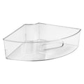 Transparante kwartcirkelvormige kastorganiser met handgreep en geribbelde bodem