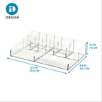 Make-up organizer transparant polypropyleen met 13 vakken, 30,5 x 20,3 x 7,6 cm, voor kaptafel en badkamer