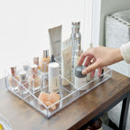Make-up organizer transparant polypropyleen met 13 vakken, 30,5 x 20,3 x 7,6 cm, voor kaptafel en badkamer