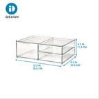 Make-up organizer transparant met 3 lades en displaytray op het deksel, 30,5 x 20,3 x 11,4 cm