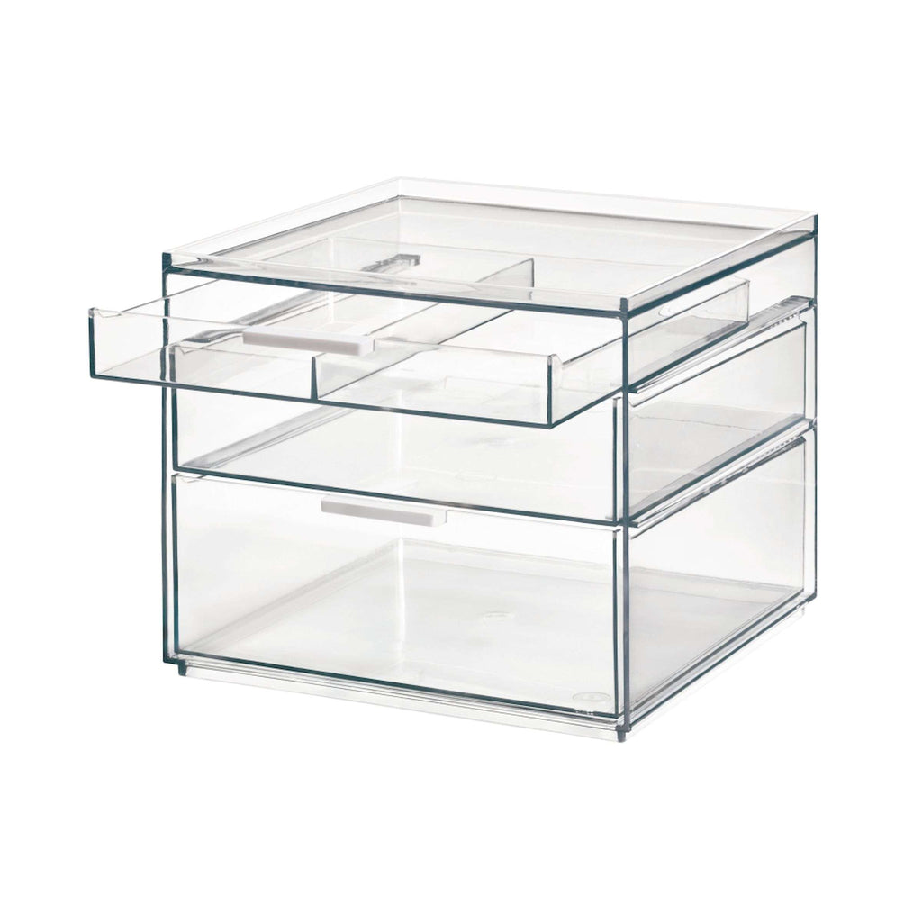 Make-up organizer gerecycled polypropyleen transparant, 3 lades – 21 x 20,3 x 17,8 cm