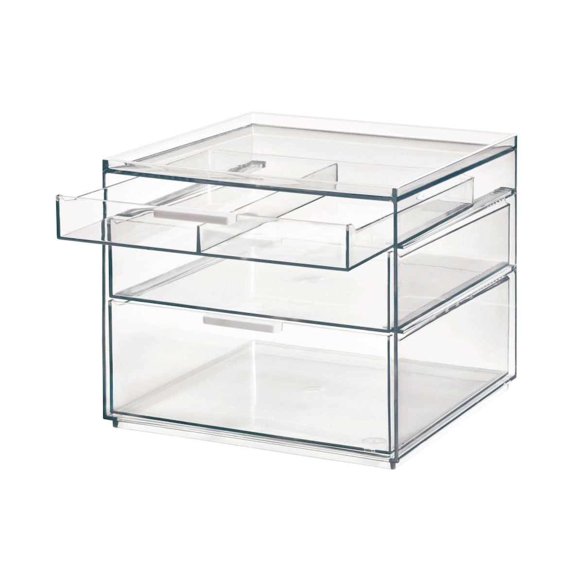 Make-up organizer gerecycled polypropyleen transparant, 3 lades – 21 x 20,3 x 17,8 cm