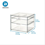Make-up organizer gerecycled polypropyleen transparant, 3 lades – 21 x 20,3 x 17,8 cm