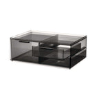 Make-up organizer gerecycled polypropyleen smoke grijs doorzichtig, 3 lades – 30,5 x 20,3 x 11,4 cm