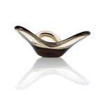 Kandelaar glas Liquid Form rook handgeblazen, 16 x 16 x 8 cm