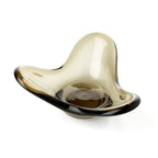 Kandelaar glas Liquid Form rook handgeblazen, 16 x 16 x 8 cm