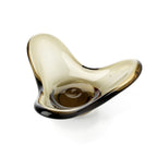 Kandelaar glas Liquid Form rook handgeblazen, 16 x 16 x 8 cm