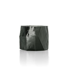 Kaarsenhouder glas Olivine gefacetteerd rook 10 x 9 x 9 cm, handgemaakt voor theelicht of kaars