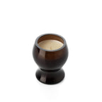 Kaarsenhouder glas handgeblazen Moka rookkleurig 8 x 8 x 9 cm, voor woonkamer