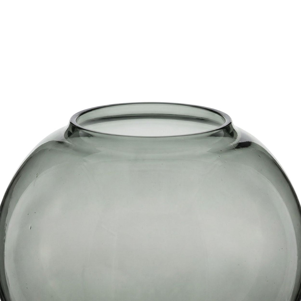 Vaas Jacqueline gerookt glas handgeblazen, rookgrijs – rond, voor bloemen en gedroogde takken