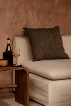 Kussenhoes linnen Bloc Party zwart naturel 50 x 50 cm voor bank of bed