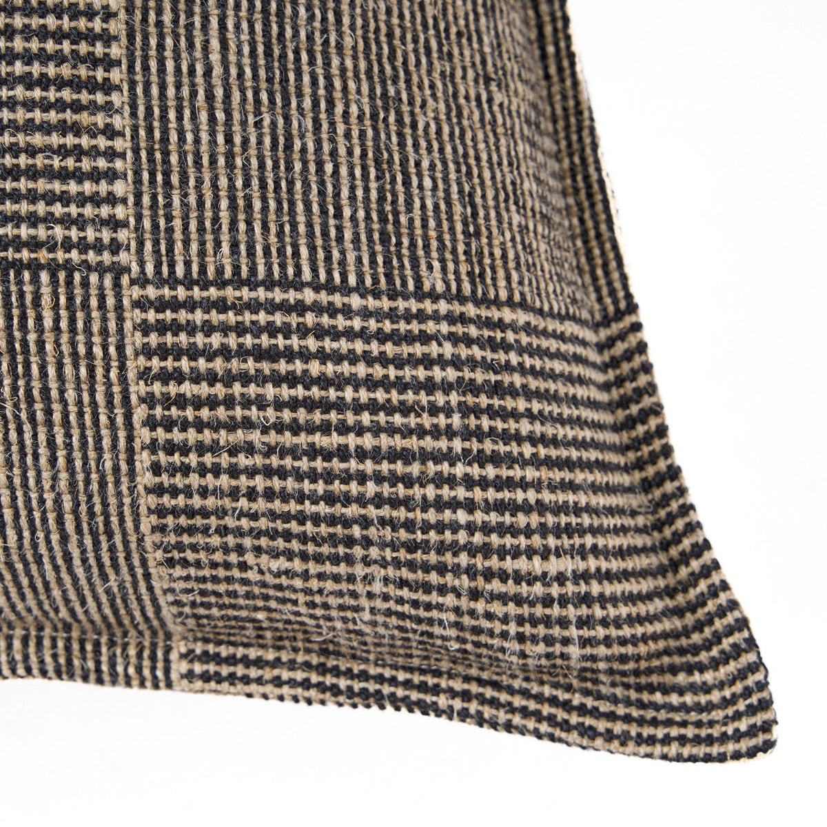 Kussenhoes linnen Bloc Party zwart naturel 50 x 50 cm voor bank of bed