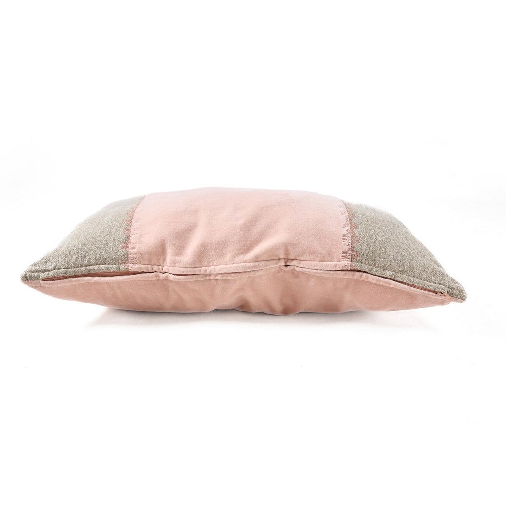 Kussenhoes linnen fluweel Velvet Divorce natuurlijk roze 30 x 50 cm, voor bank, bed of fauteuil