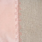 Kussenhoes linnen fluweel Velvet Divorce natuurlijk roze 30 x 50 cm, voor bank, bed of fauteuil