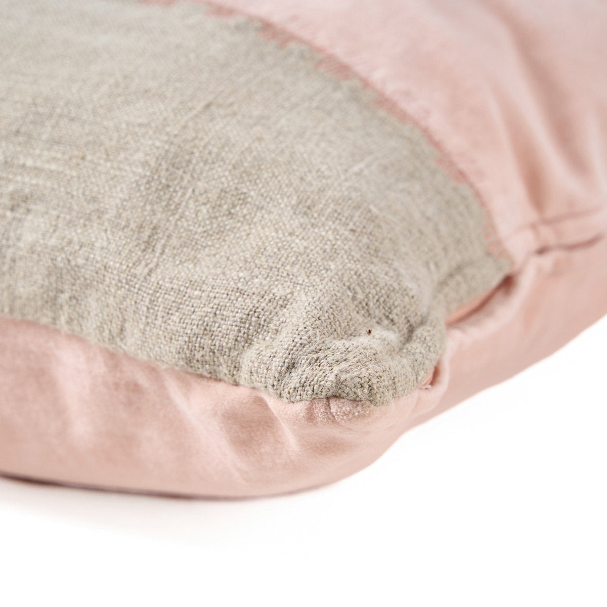 Kussenhoes linnen fluweel Velvet Divorce natuurlijk roze 30 x 50 cm, voor bank, bed of fauteuil