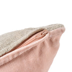 Kussenhoes linnen fluweel Velvet Divorce natuurlijk roze 30 x 50 cm, voor bank, bed of fauteuil