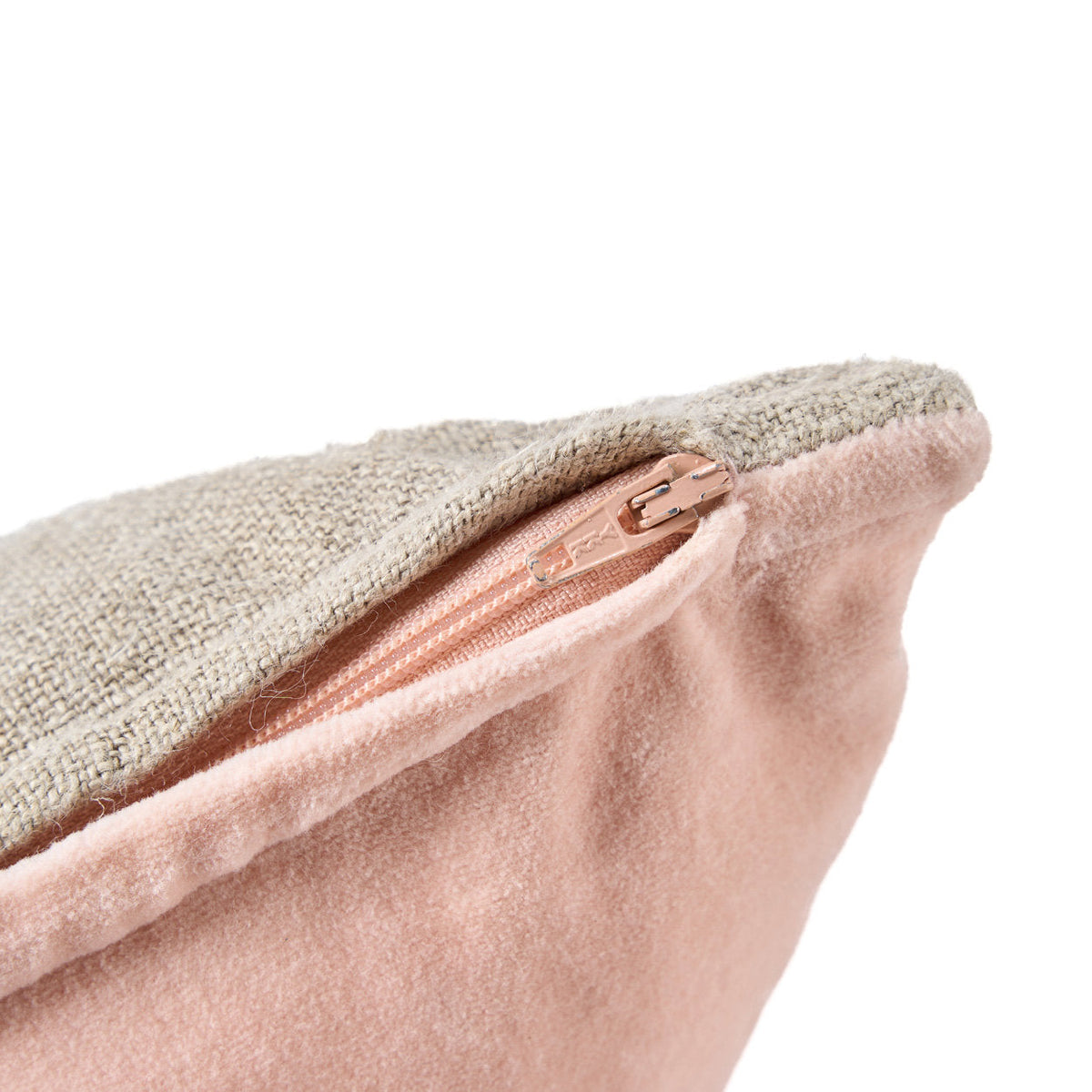 Kussenhoes linnen fluweel Velvet Divorce natuurlijk roze 30 x 50 cm, voor bank, bed of fauteuil