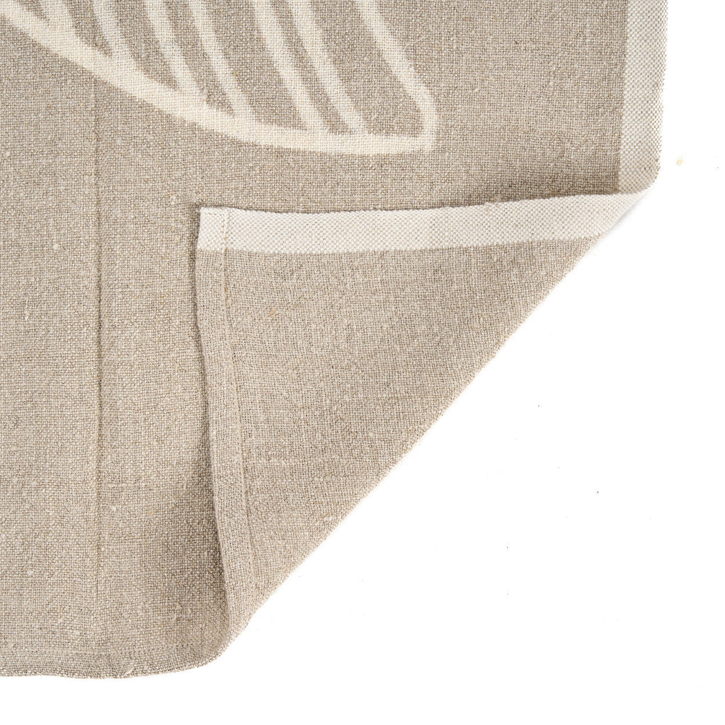 Keukendoek linnen The Linen Fish vismotief naturel wit 50 x 70 cm voor de keuken