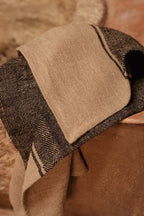 Keukendoek linnen Moody, naturel en zwart – 50 x 70 cm, voor de keuken